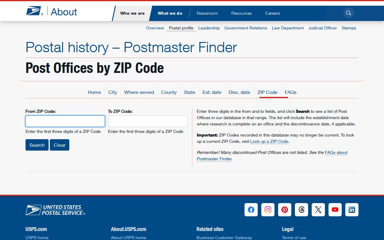 Parkersburg ZIP code directory USPS post office lookup