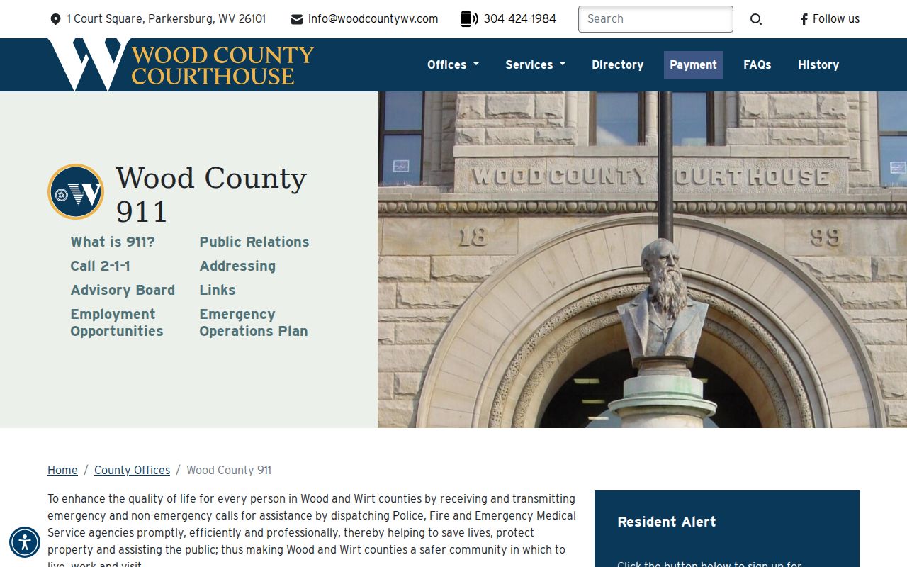 Parkersburg ZIP code and E911 address assignment page
